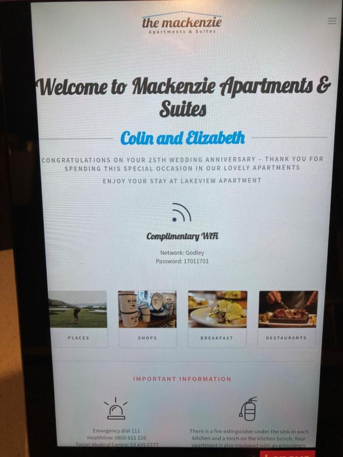The Mackenzie Apartments Lake Tekapo Εξωτερικό φωτογραφία